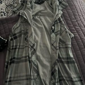 plaid tank/ button down
